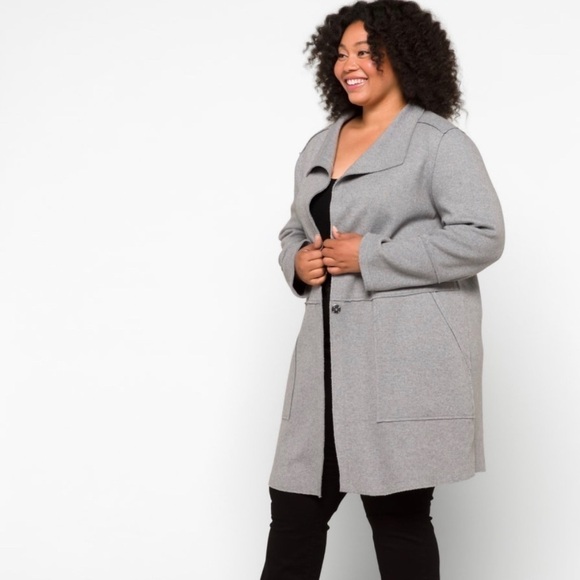 Kenneth Cole Jackets & Blazers - Kenneth Cole grey wool knit gorpcore outdoor neutral casual sweater jacket. SP